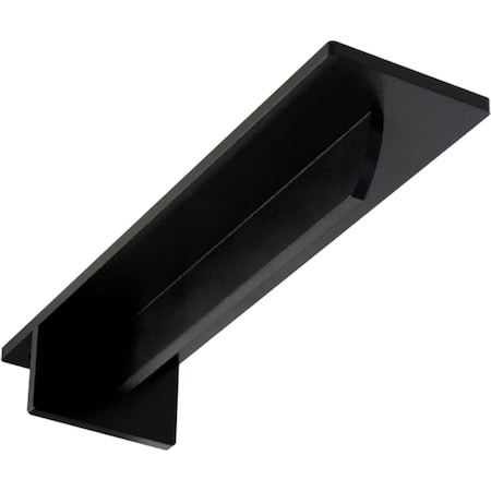 Ekena Millwork Heaton Hidden Support Steel Bracket w/ 8" Support Depth, Powder Coated Black 3"W x 12"D x 2"H BKTM03X12X02HEPBL